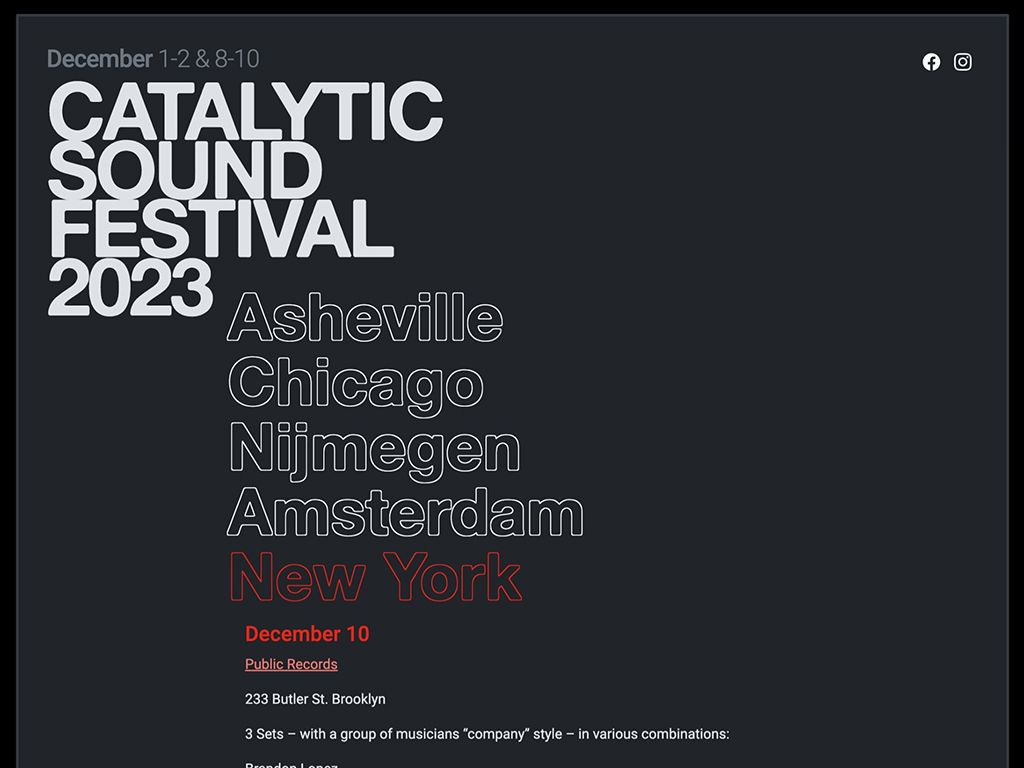 Website Festival Catalytic Sound